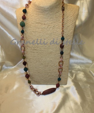 COLLANA artigianale. GRANELLI DI STELLE. CREAZIONI VENDITA NEGOZIO, BIJOUX ARTIGIANALI: ANELLI, BRACCIALI, COLLANE, ORECCHINI, CIONDOLI, SEGNALIBRI, ACCESSORI CERIMONIA, PARURE