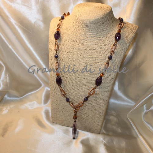 COLLANA artigianale. GRANELLI DI STELLE. CREAZIONI VENDITA NEGOZIO, BIJOUX ARTIGIANALI: ANELLI, BRACCIALI, COLLANE, ORECCHINI, CIONDOLI, SEGNALIBRI, ACCESSORI CERIMONIA, PARURE