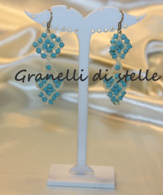 ORECCHINI artigianali. GRANELLI DI STELLE. CREAZIONI VENDITA NEGOZIO, BIJOUX ARTIGIANALI: ANELLI, BRACCIALI, COLLANE, ORECCHINI, CIONDOLI, SEGNALIBRI, ACCESSORI CERIMONIA, PARURE