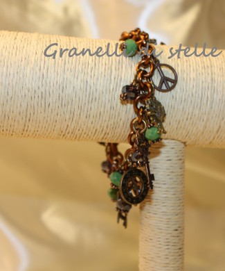 Bracciale artigianale. GRANELLI DI STELLE. CREAZIONI VENDITA NEGOZIO, BIJOUX ARTIGIANALI: ANELLI, BRACCIALI, COLLANE, ORECCHINI, CIONDOLI, SEGNALIBRI, ACCESSORI CERIMONIA, PARURE