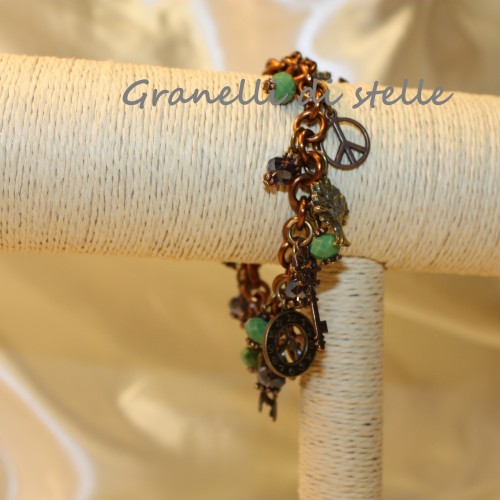 Bracciale artigianale. GRANELLI DI STELLE. CREAZIONI VENDITA NEGOZIO, BIJOUX ARTIGIANALI: ANELLI, BRACCIALI, COLLANE, ORECCHINI, CIONDOLI, SEGNALIBRI, ACCESSORI CERIMONIA, PARURE