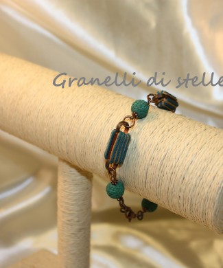 Bracciale artigianale. GRANELLI DI STELLE. CREAZIONI VENDITA NEGOZIO, BIJOUX ARTIGIANALI: ANELLI, BRACCIALI, COLLANE, ORECCHINI, CIONDOLI, SEGNALIBRI, ACCESSORI CERIMONIA, PARURE