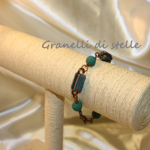 Bracciale artigianale. GRANELLI DI STELLE. CREAZIONI VENDITA NEGOZIO, BIJOUX ARTIGIANALI: ANELLI, BRACCIALI, COLLANE, ORECCHINI, CIONDOLI, SEGNALIBRI, ACCESSORI CERIMONIA, PARURE