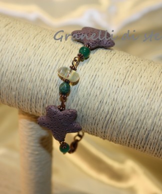 Bracciale artigianale. GRANELLI DI STELLE. CREAZIONI VENDITA NEGOZIO, BIJOUX ARTIGIANALI: ANELLI, BRACCIALI, COLLANE, ORECCHINI, CIONDOLI, SEGNALIBRI, ACCESSORI CERIMONIA, PARURE